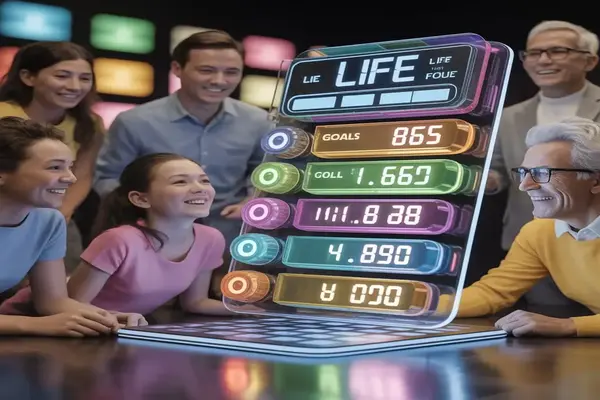 Interactive longevity calculator screen displaying predicted lifespan, health age comparison, and years of additional life